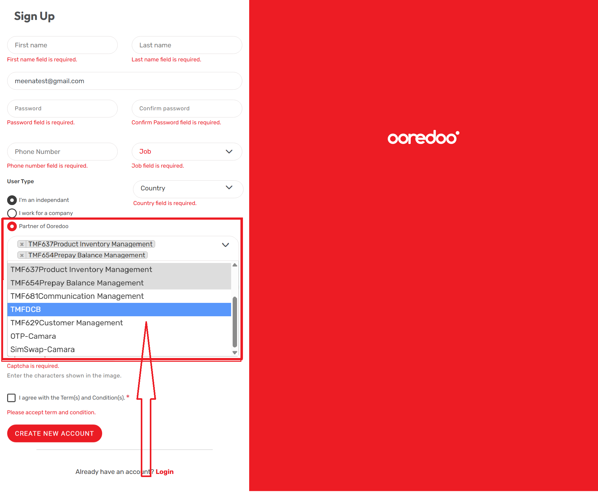 Registration-MultipleAPISelection